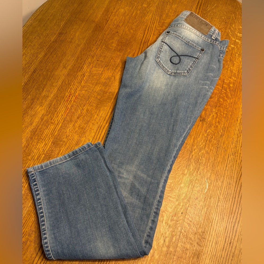 Vintage Y2K Low Rise United Colors Of Benetton Light Blue Straight Leg Jeans